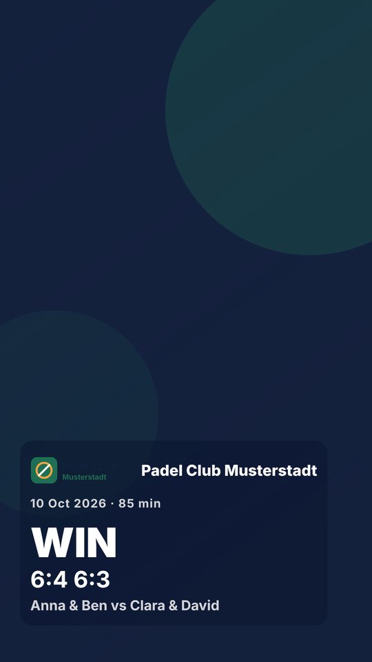 Match card without photo in the club colours with score